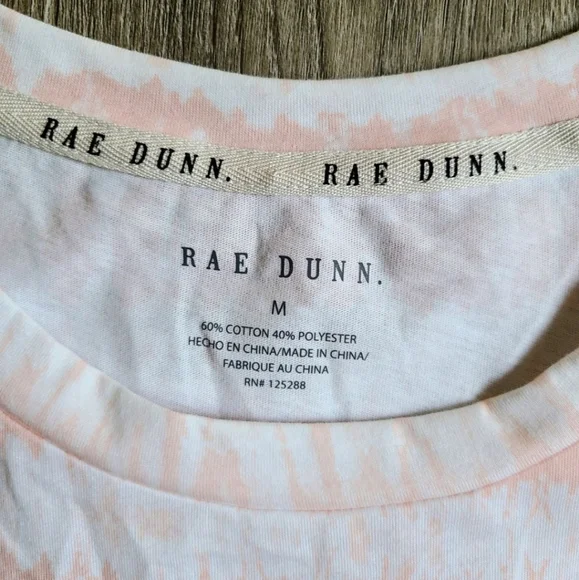 Sold NWT Rae Dunn 'DOG MAMA' Striped Dyed T-shirt - Size Medium - Picture 7 of 9